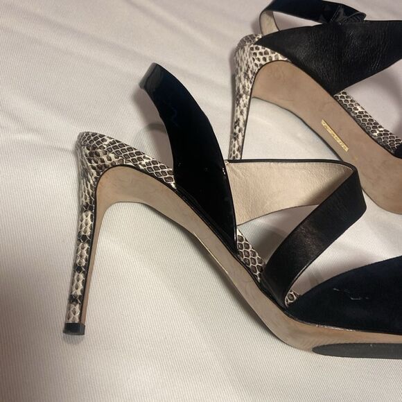 Louise et Cie Lo-Jerry Pointy Toe Slingback Pump Black with snake print Size 11 - Picture 3 of 12
